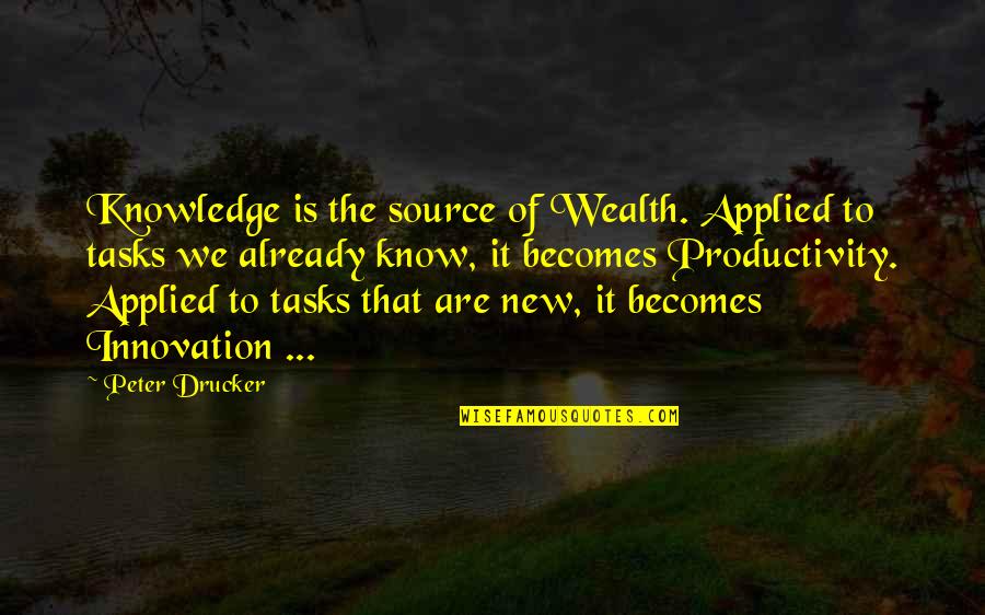 Provisory Quotes By Peter Drucker: Knowledge is the source of Wealth. Applied to Provisory Quotes By Peter Drucker: Knowledge is the source of Wealth. Applied to