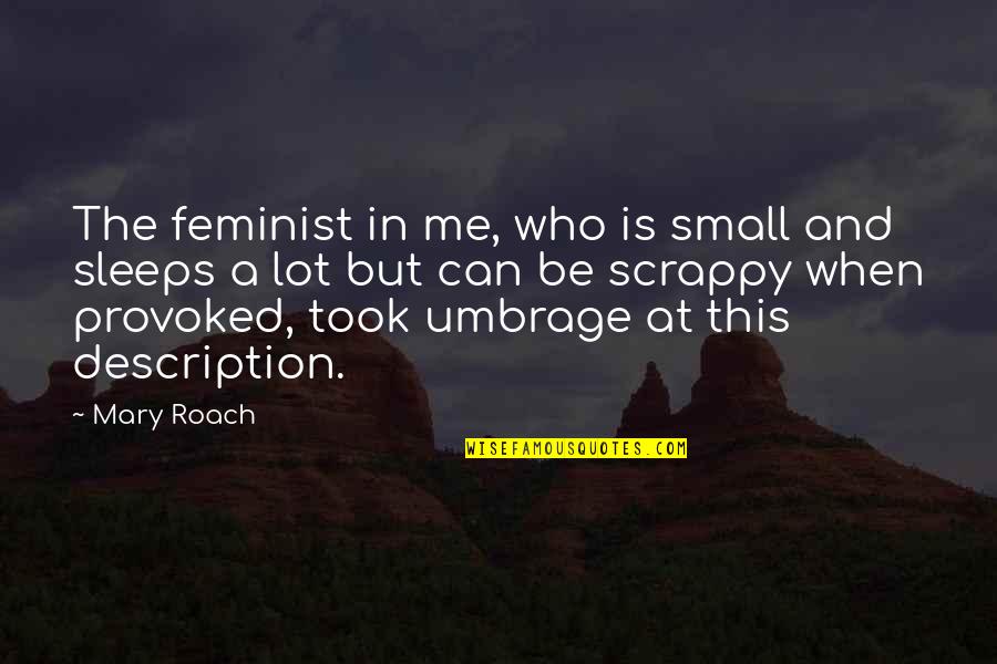 Provoked Quotes By Mary Roach: The feminist in me, who is small and