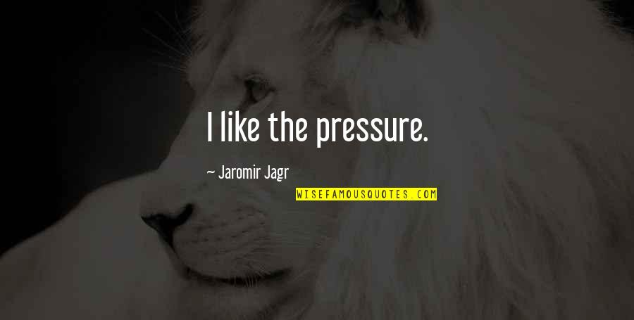 Proyas Para Quotes By Jaromir Jagr: I like the pressure. Proyas Para Quotes By Jaromir Jagr: I like the pressure.
