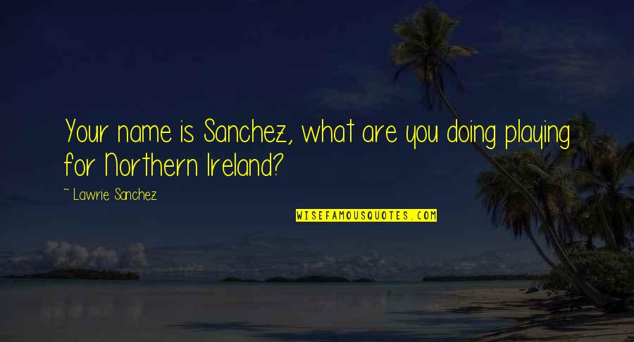 Prsa Georgia Quotes By Lawrie Sanchez: Your name is Sanchez, what are you doing
