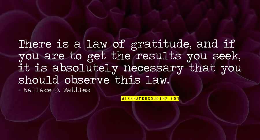 Prst Nek Z Chirurgick Oceli Quotes By Wallace D. Wattles: There is a law of gratitude, and if