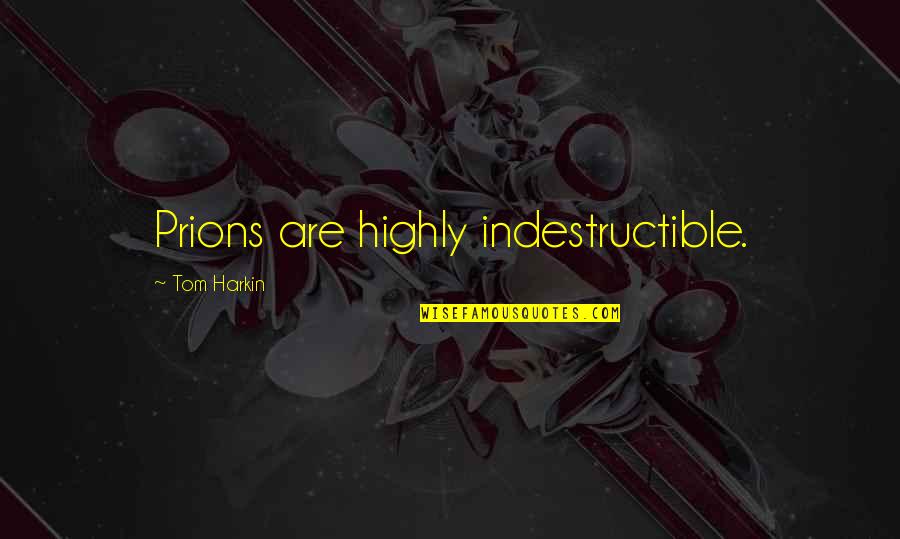 Prtuqala Quotes By Tom Harkin: Prions are highly indestructible.