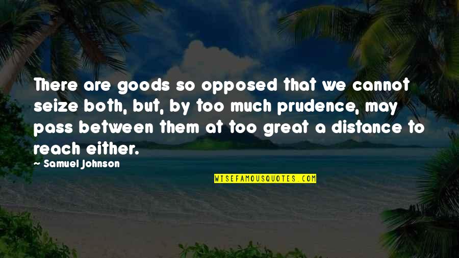 Prudence Quotes By Samuel Johnson: There are goods so opposed that we cannot