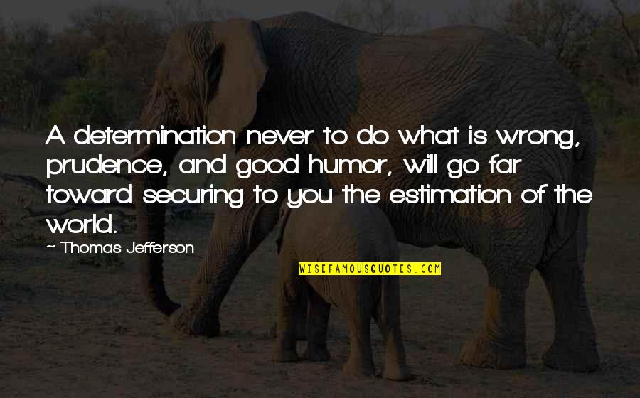 Prudence Quotes By Thomas Jefferson: A determination never to do what is wrong,