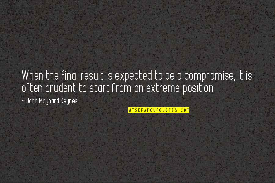 Prudent Quotes By John Maynard Keynes: When the final result is expected to be