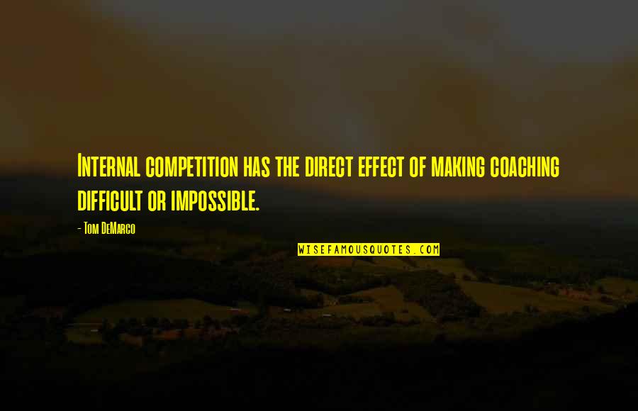 Prudhoe Timber Quotes By Tom DeMarco: Internal competition has the direct effect of making
