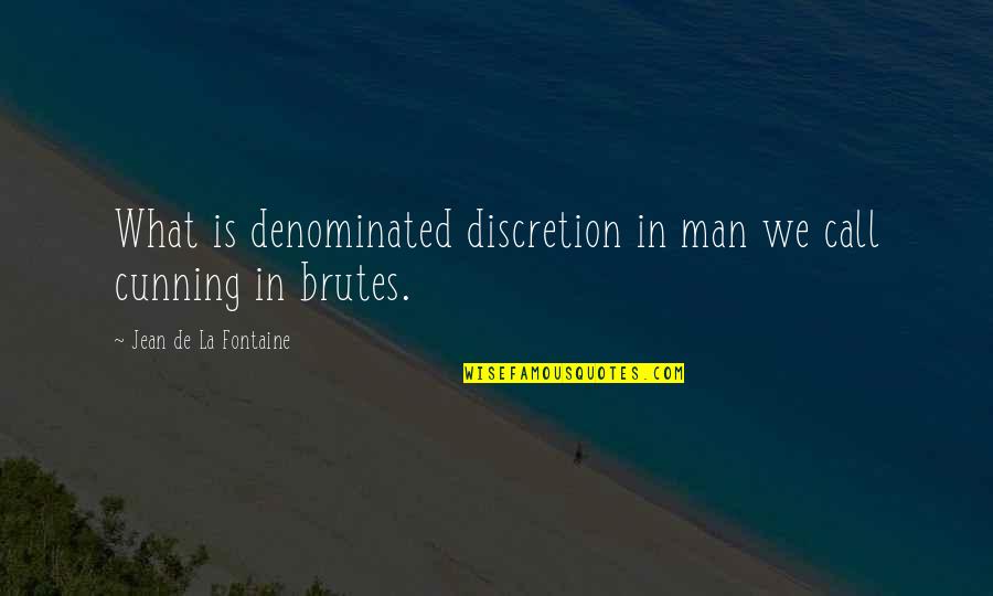 Prudky Quotes By Jean De La Fontaine: What is denominated discretion in man we call