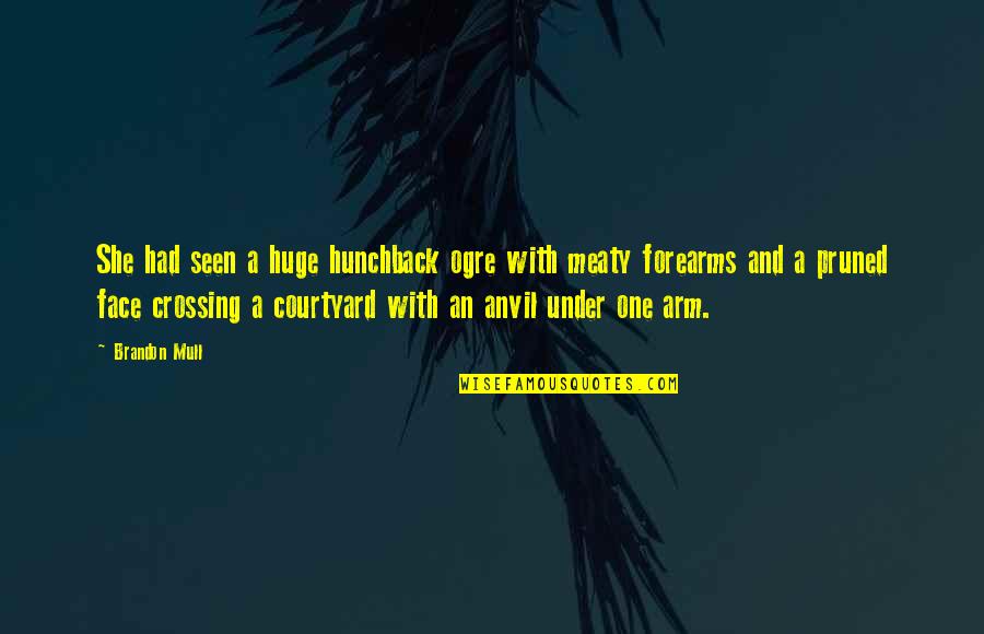 Pruned Quotes By Brandon Mull: She had seen a huge hunchback ogre with