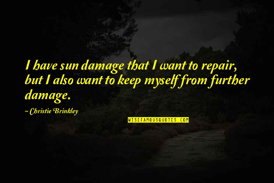 Prunus Stone Quotes By Christie Brinkley: I have sun damage that I want to Prunus Stone Quotes By Christie Brinkley: I have sun damage that I want to
