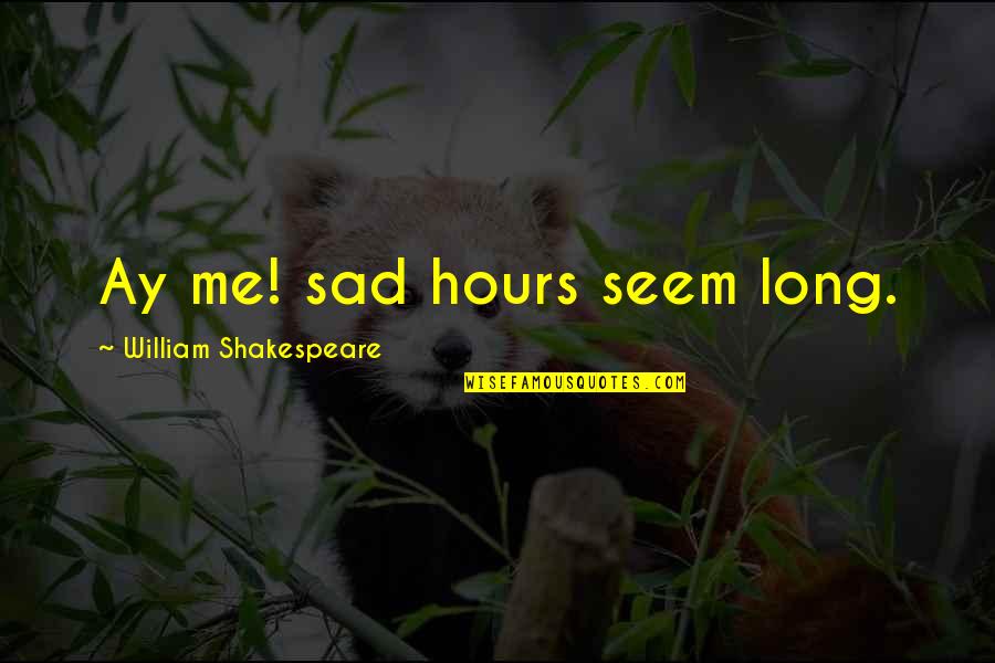 Prutzman Merlin Quotes By William Shakespeare: Ay me! sad hours seem long.