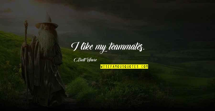 Prvouka Quotes By Brett Favre: I like my teammates. Prvouka Quotes By Brett Favre: I like my teammates.