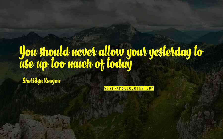 Prymaat Conehead Quotes By Sherrilyn Kenyon: You should never allow your yesterday to use