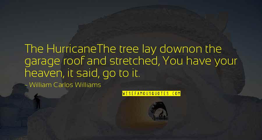 Przysporzyc Quotes By William Carlos Williams: The HurricaneThe tree lay downon the garage roof Przysporzyc Quotes By William Carlos Williams: The HurricaneThe tree lay downon the garage roof
