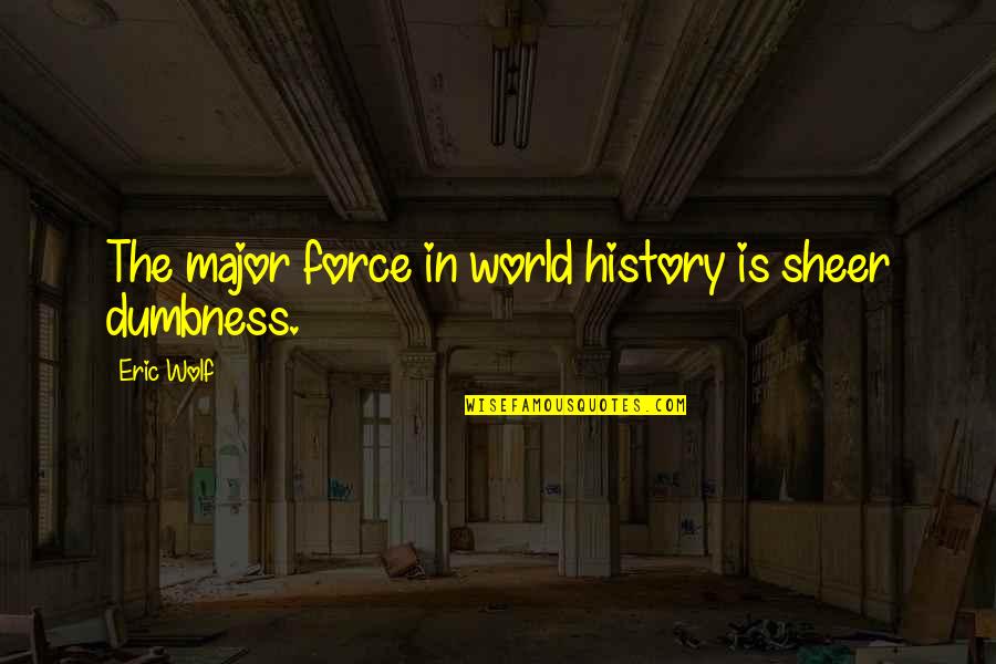 Przystawanie Quotes By Eric Wolf: The major force in world history is sheer