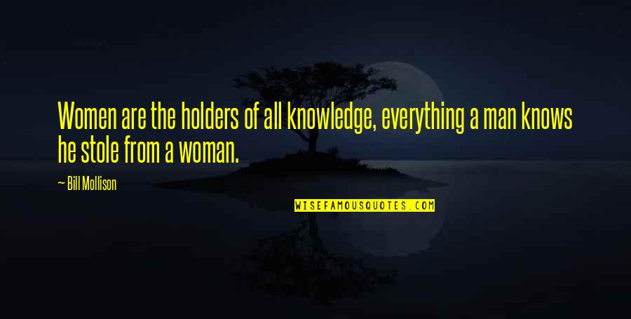 Przywara Klapoucha Quotes By Bill Mollison: Women are the holders of all knowledge, everything Przywara Klapoucha Quotes By Bill Mollison: Women are the holders of all knowledge, everything