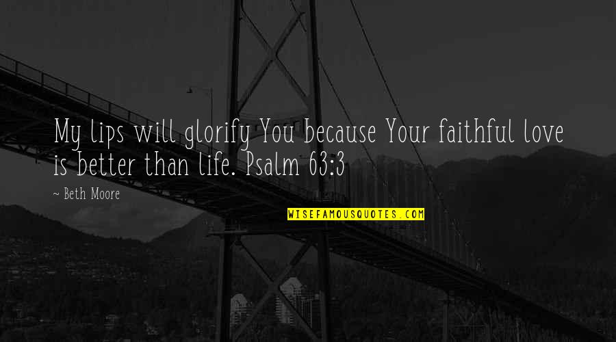 Psalm Of Life Quotes By Beth Moore: My lips will glorify You because Your faithful