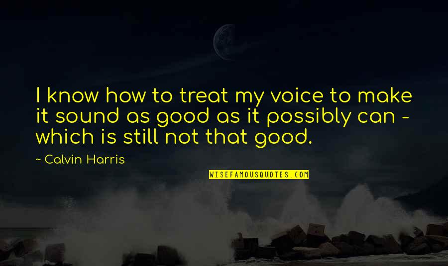 Psarras Quotes By Calvin Harris: I know how to treat my voice to Psarras Quotes By Calvin Harris: I know how to treat my voice to