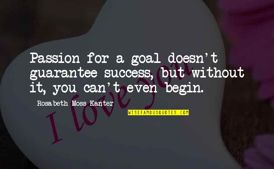 Pschedelic Quotes By Rosabeth Moss Kanter: Passion for a goal doesn't guarantee success, but Pschedelic Quotes By Rosabeth Moss Kanter: Passion for a goal doesn't guarantee success, but