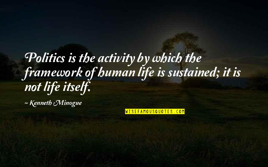 Pseud Nimo O Seud Nimo Quotes By Kenneth Minogue: Politics is the activity by which the framework