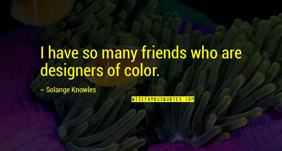 Pseudoidealism Quotes By Solange Knowles: I have so many friends who are designers