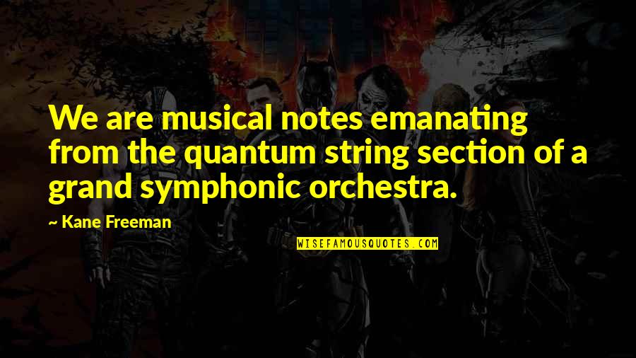 Pseudoprobles Quotes By Kane Freeman: We are musical notes emanating from the quantum