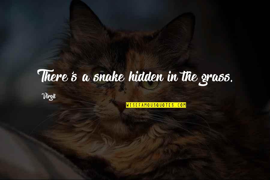 Psyche And Eros Quotes By Virgil: There's a snake hidden in the grass. Psyche And Eros Quotes By Virgil: There's a snake hidden in the grass.
