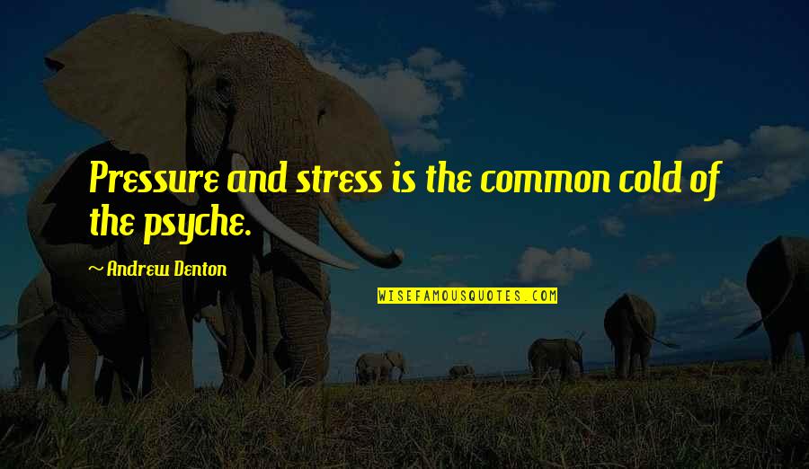 Psyche Quotes By Andrew Denton: Pressure and stress is the common cold of Psyche Quotes By Andrew Denton: Pressure and stress is the common cold of