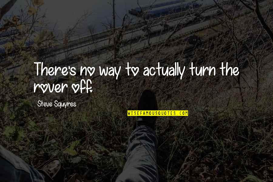 Psychedelia Quilt Quotes By Steve Squyres: There's no way to actually turn the rover