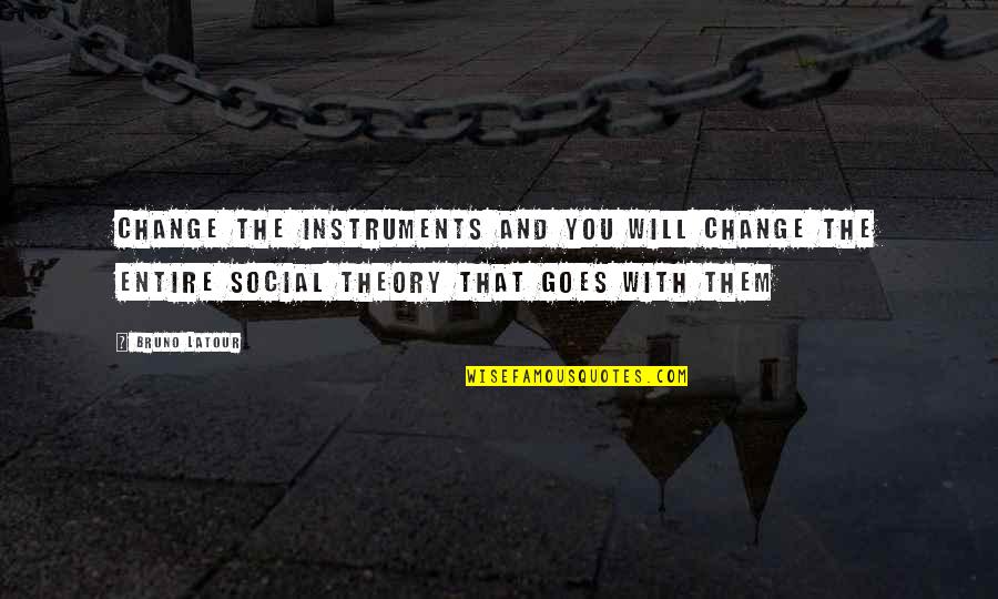 Psychic Elements Quotes By Bruno Latour: Change the instruments and you will change the