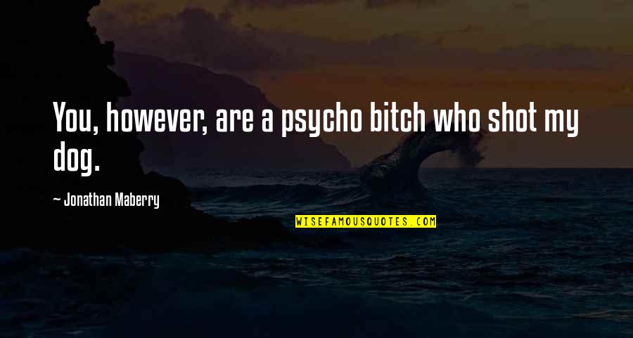 Psycho Quotes By Jonathan Maberry: You, however, are a psycho bitch who shot