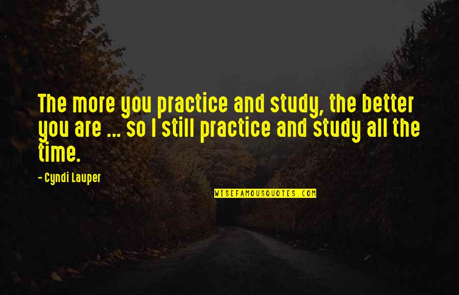 Psychoanalyst Quotes By Cyndi Lauper: The more you practice and study, the better
