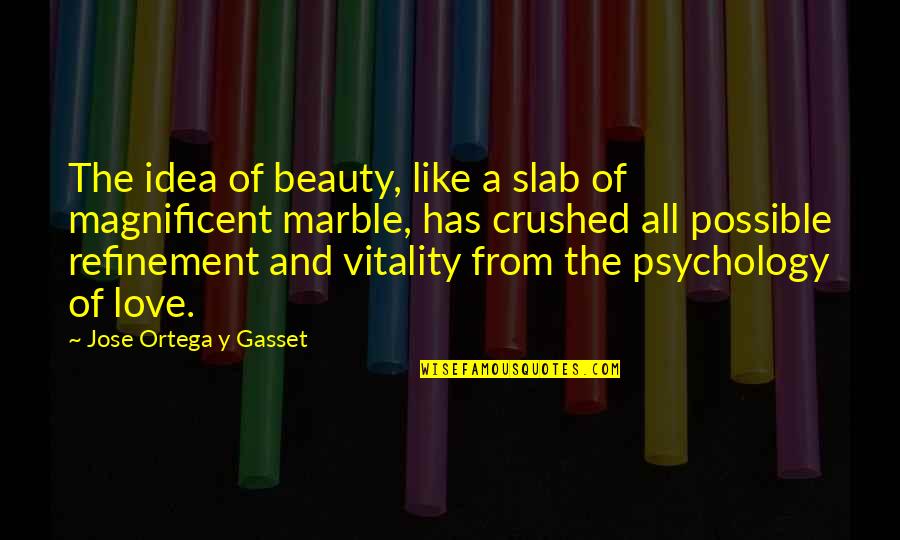 Psychology And Love Quotes By Jose Ortega Y Gasset: The idea of beauty, like a slab of