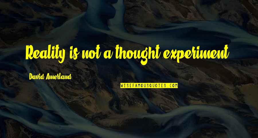 Psychology Experiment Quotes By David Amerland: Reality is not a thought experiment.