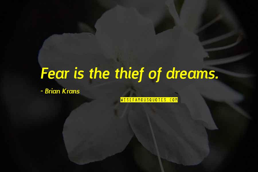 Psychopath Recovery Quotes By Brian Krans: Fear is the thief of dreams.