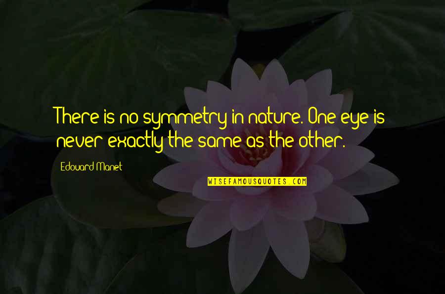 Psychosexual Development Quotes By Edouard Manet: There is no symmetry in nature. One eye