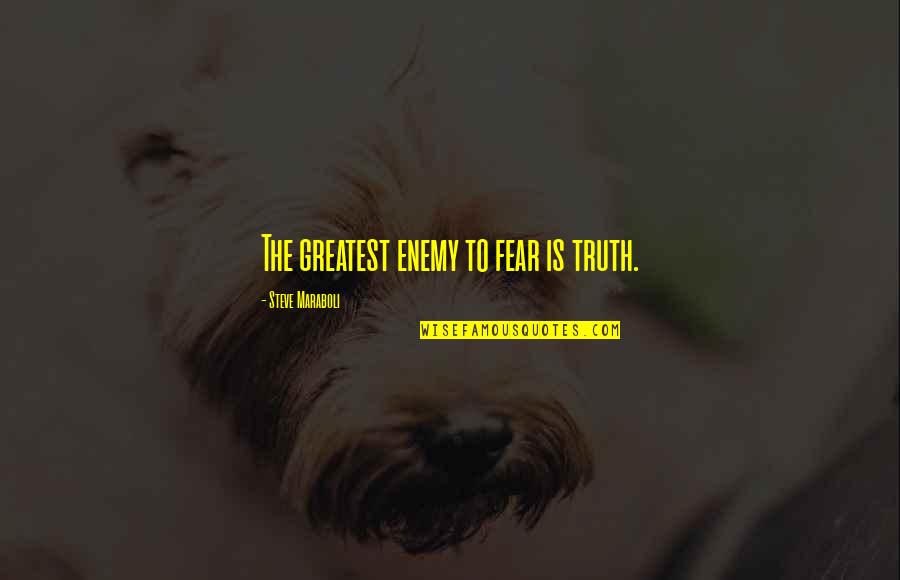 Psychosexual Quotes By Steve Maraboli: The greatest enemy to fear is truth.