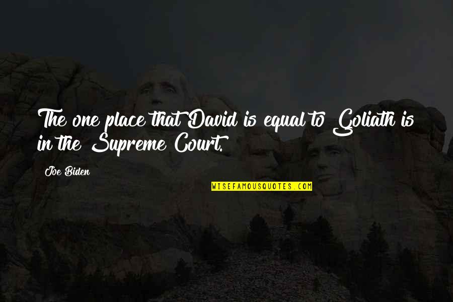 Pt Usha Famous Quotes By Joe Biden: The one place that David is equal to