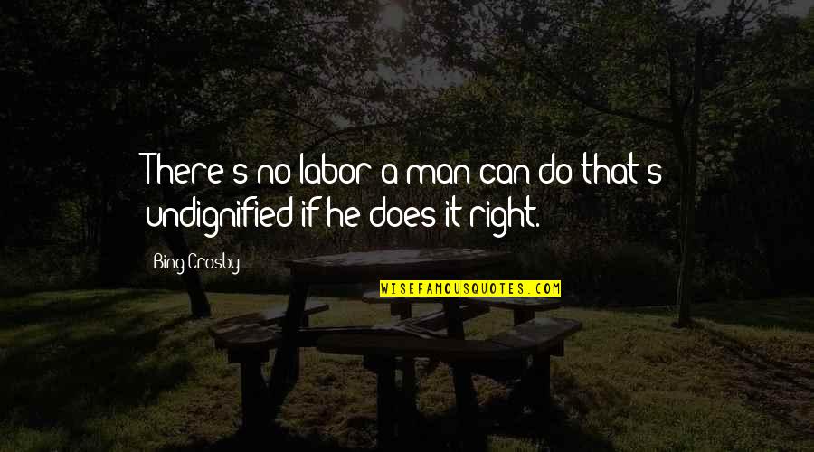 Pth Quotes By Bing Crosby: There's no labor a man can do that's