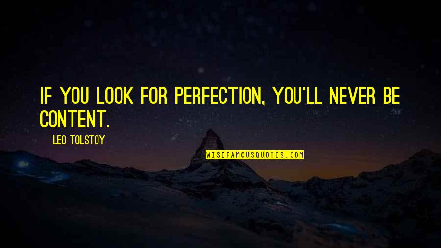 Ptithcm Quotes By Leo Tolstoy: If you look for perfection, you'll never be Ptithcm Quotes By Leo Tolstoy: If you look for perfection, you'll never be