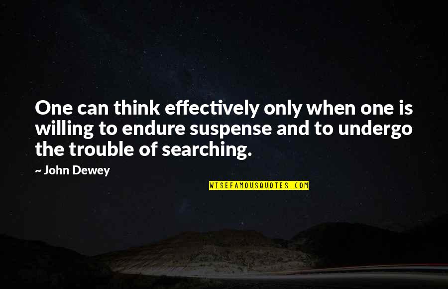 Ptm Corporation Quotes By John Dewey: One can think effectively only when one is