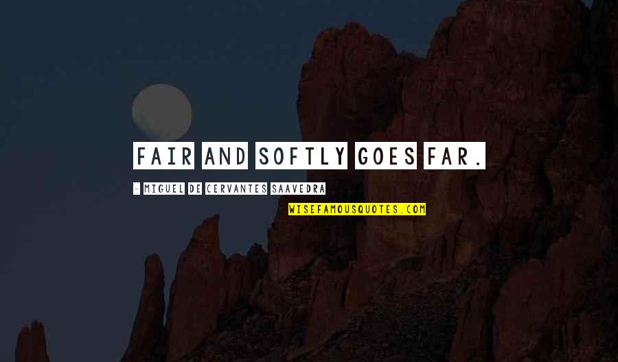 Ptooey Meme Quotes By Miguel De Cervantes Saavedra: Fair and softly goes far.