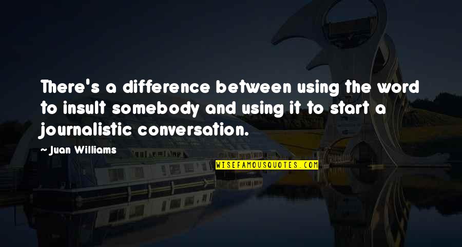 Ptooey Quotes By Juan Williams: There's a difference between using the word to