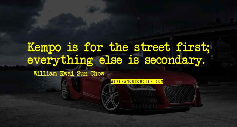 Pua Motivational Quotes By William Kwai Sun Chow: Kempo is for the street first; everything else