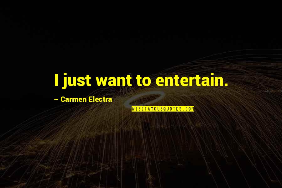 Pub Jokes Quotes By Carmen Electra: I just want to entertain.