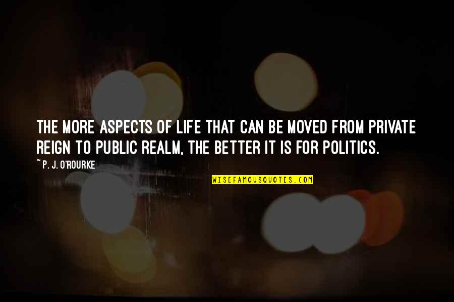 Public And Private Life Quotes By P. J. O'Rourke: The more aspects of life that can be