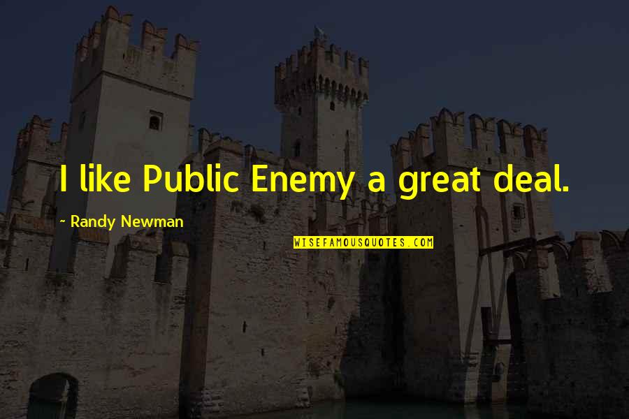 Public Enemy Quotes By Randy Newman: I like Public Enemy a great deal.