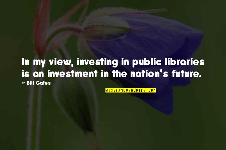 Public Libraries Quotes By Bill Gates: In my view, investing in public libraries is