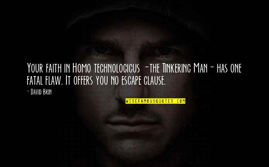 Public Libraries Quotes By David Brin: Your faith in Homo technologicus -the Tinkering Man-