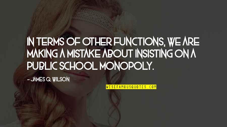 Public School Quotes By James Q. Wilson: In terms of other functions, we are making