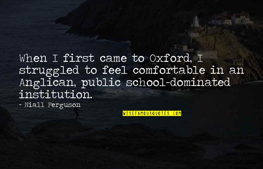 Public School Quotes By Niall Ferguson: When I first came to Oxford, I struggled